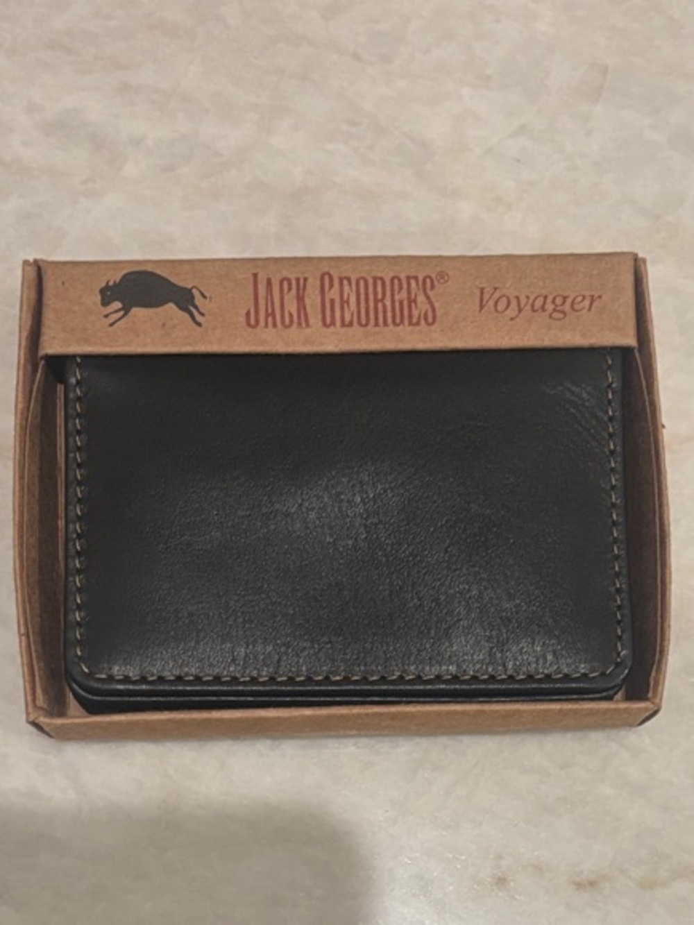 Jack Georges Voyager Leather Card & Key Wallet in Black